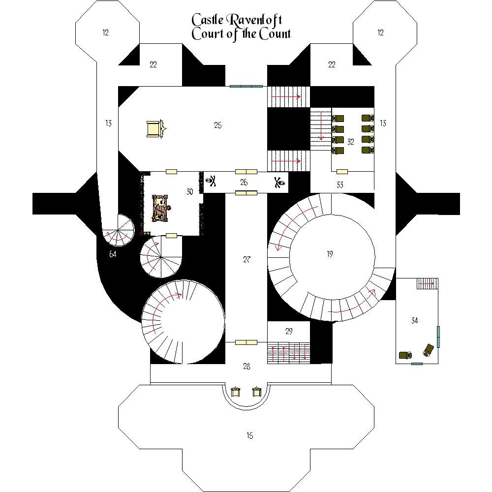 Castle Ravenloft Court of the Count (Player map)