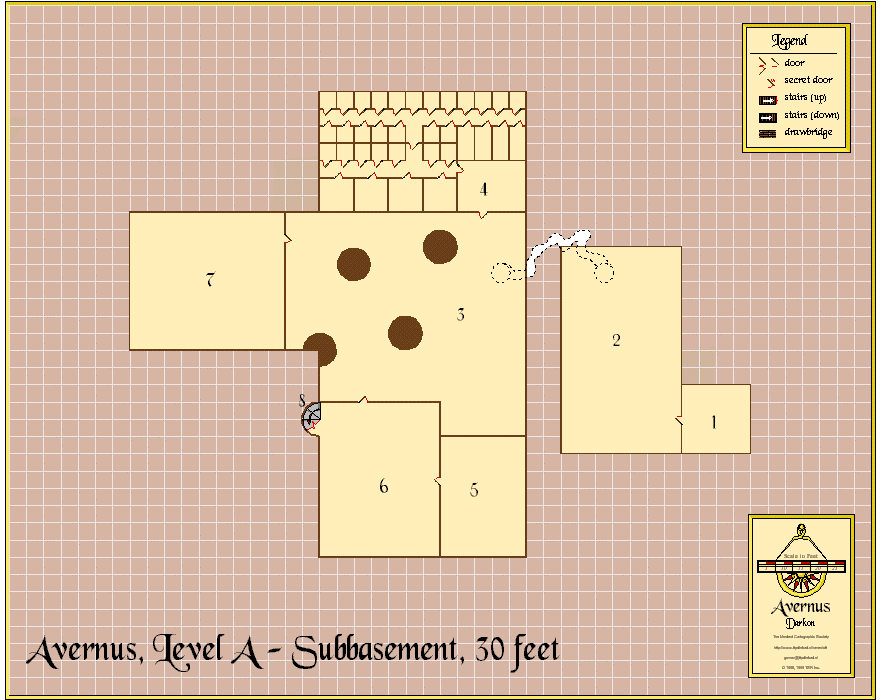 Avernus, level A, subbasement, 30 feet
