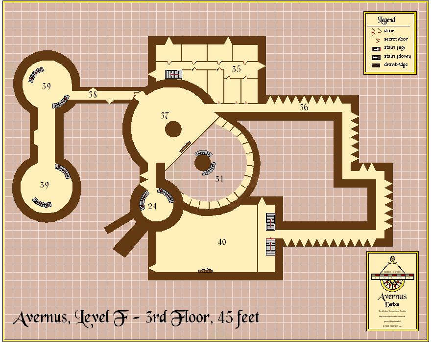 Avernus, Level F, 3rd floor, 45 feet