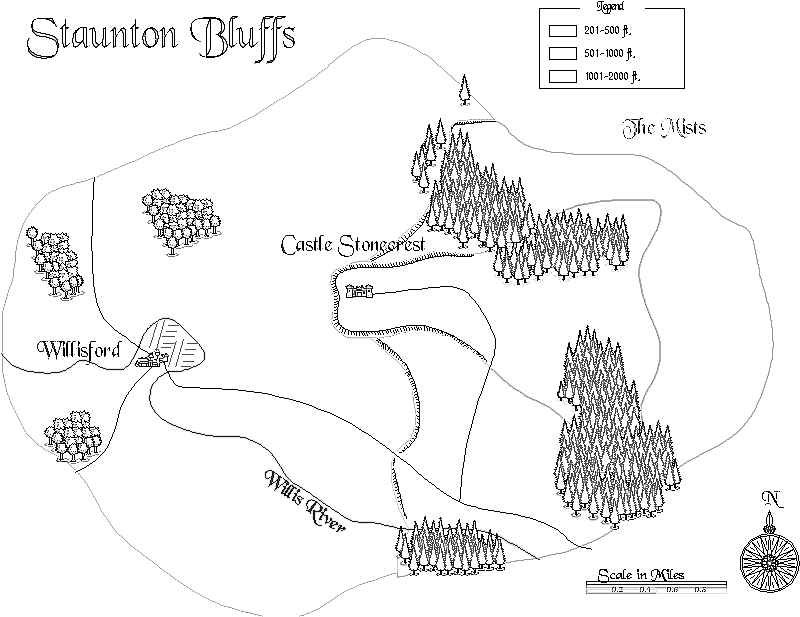 Staunton Bluffs map