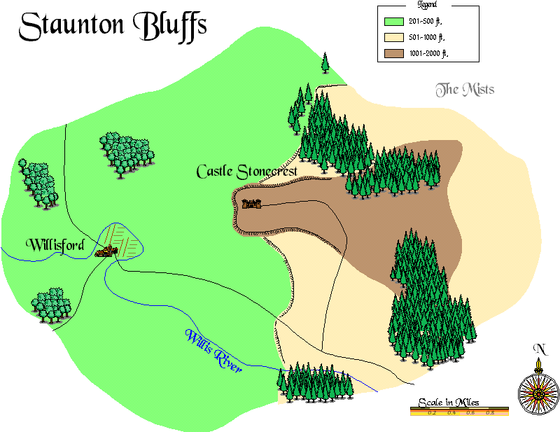 Staunton Bluffs map
