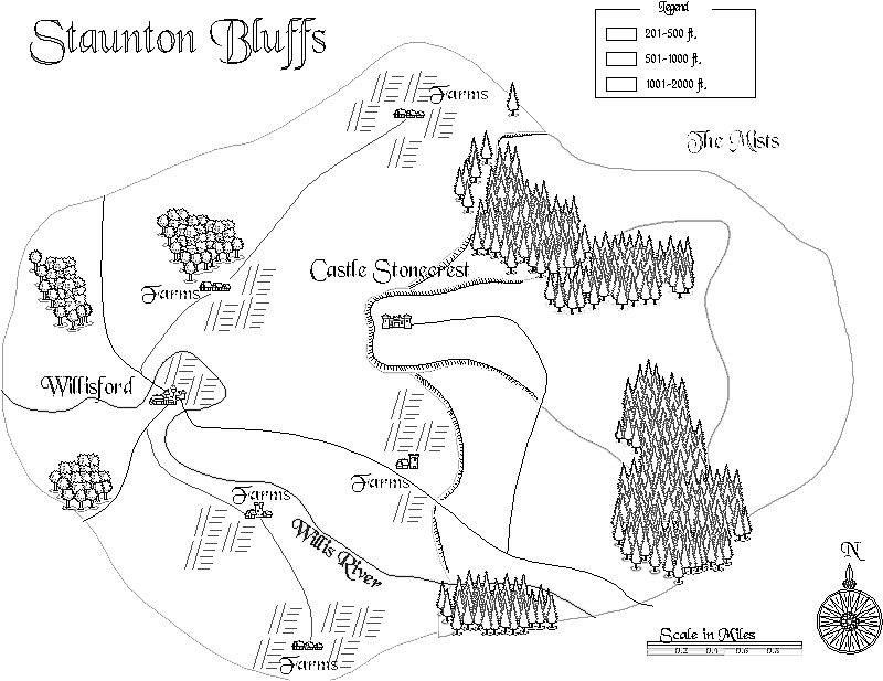 Staunton Bluffs map
